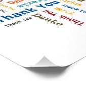 Vielen Dank Word Cloud - 5 Sprachen - mehrfarbig Poster (Ecke)