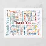 Vielen Dank Word Cloud in 5 Sprachen Postkarte<br><div class="desc">Vielen Dank für Ihre Word Cloud in 5 Sprachen - Gracias - Merci - Danke - Grazie</div>