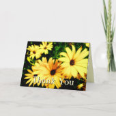 Vielen Dank Yellow Flowers mit Raindrops Card Dankeskarte (Vorderseite)