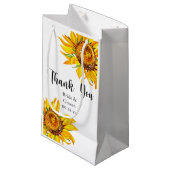 Vielen Dank Yellow Sunflower auf Wedding Small Ges Kleine Geschenktüte (Vorderseite Schrägansicht)