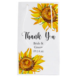 Vielen Dank Yellow Sunflower auf Wedding Small Ges Kleine Geschenktüte