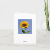 Vielen Dank Yellow Sunflower Blue Notecard Dankeskarte (Rückseite)