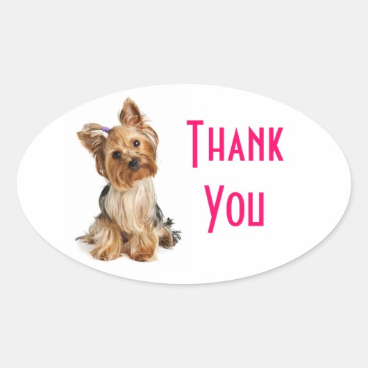 Vielen Dank Yorkshire Terrier Puppy Dog Stickers (Vorderseite)