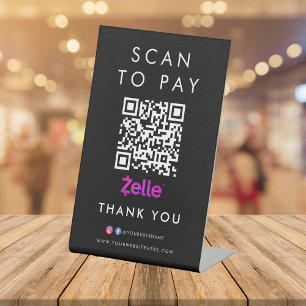 Vielen Dank Zelle Modern Scan zu bezahlen QR Code Sockelschild