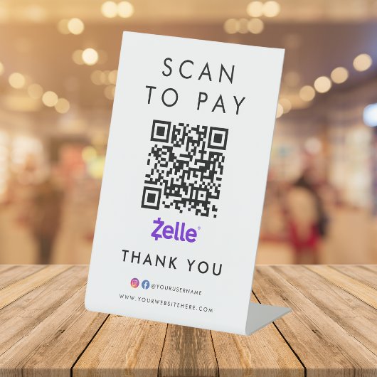 Vielen Dank Zelle Modern Scan zu bezahlen QR Code Sockelschild