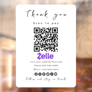 Vielen Dank Zelle QR Code Scan zu bezahlen moderne Fensteraufkleber