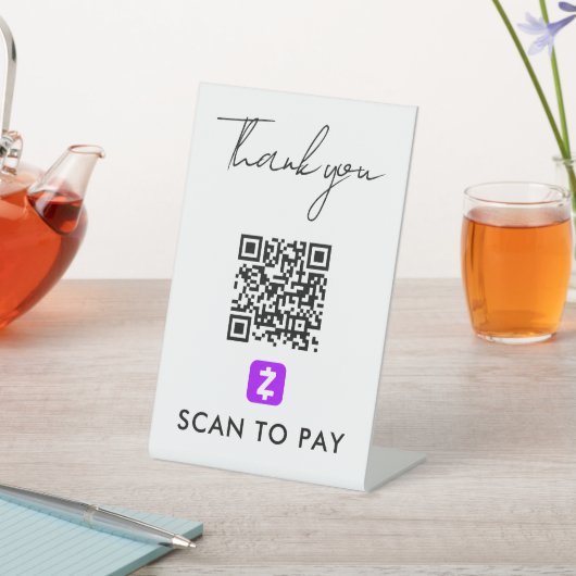 Vielen Dank Zelle QR Code Scan zu bezahlen moderne Sockelschild (In SItu)