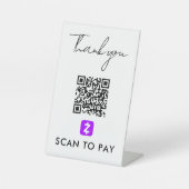 Vielen Dank Zelle QR Code Scan zu bezahlen moderne Sockelschild (Vorderseite)
