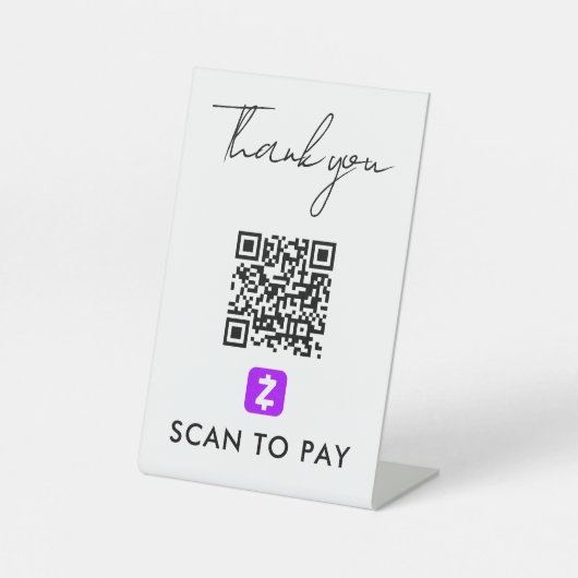 Vielen Dank Zelle QR Code Scan zu bezahlen moderne Sockelschild (Vorderseite)