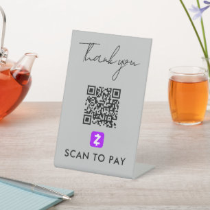 Vielen Dank Zelle QR Code Scan zu bezahlen moderne Sockelschild