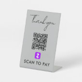 Vielen Dank Zelle QR Code Scan zu bezahlen moderne Sockelschild (Vorderseite)