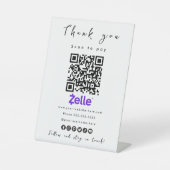 Vielen Dank Zelle QR Code Scan zu bezahlen White Sockelschild (Vorderseite)
