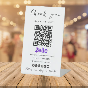 Vielen Dank Zelle QR Code Scan zu bezahlen White Sockelschild