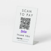 Vielen Dank Zelle Scan zu bezahlen QR-Code modern  Sockelschild (Vorderseite)