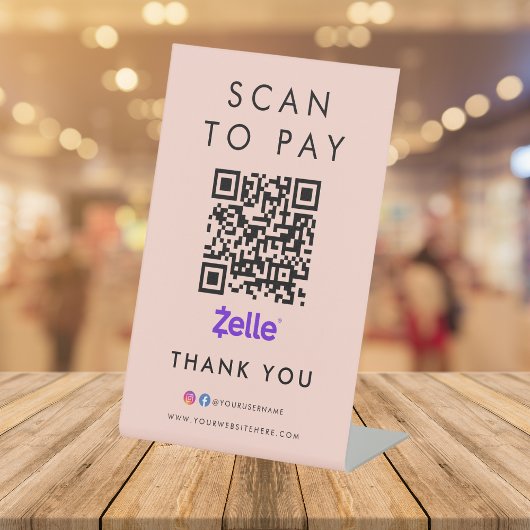 Vielen Dank Zelle Scan zu bezahlen QR-Code rot pin Sockelschild