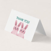 Vielen Dank Zelt-Karte mit rosa Bundsen mit Brille Visitenkarten (Vorderseite)