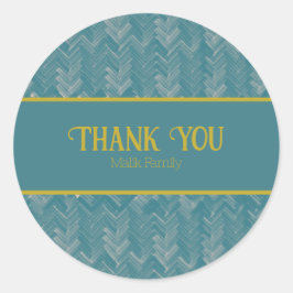 Vielen Dank Zickzack Muster Türkis personalize Runder Aufkleber