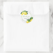 Vielen Dank Zitronen Land Aquarell auf rustikalem  Runder Aufkleber (Tasche)