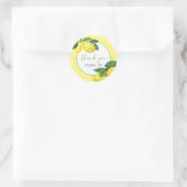 Vielen Dank Zitronenwasserfarbe Punkte rustikales Runder Aufkleber (Tasche)