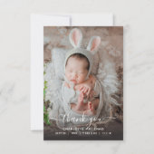 Vielen Dank, zwei Foto Geburtserklärung Dankeskarte (Vorderseite)