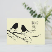 Vielen Dank, zwei Silhouetten Bäume Zweig Natur Dankeskarte (Stehend Vorderseite)