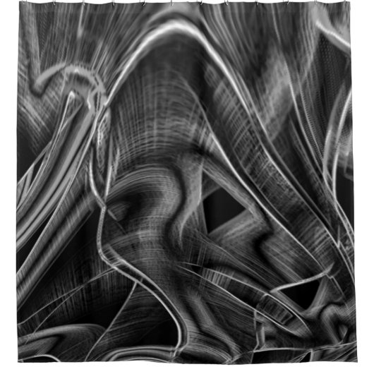 Vieles mit grauen Grooves auf dunklem Hintergrund Duschvorhang (Vorderseite)