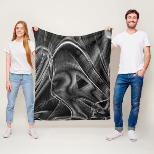 Vieles mit grauen Grooves auf dunklem Hintergrund  Fleecedecke