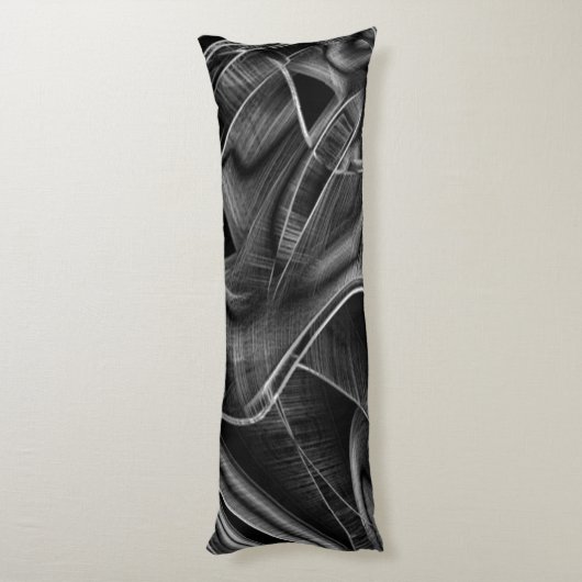 Vieles mit grauen Grooves auf dunklem Hintergrund Seitenschläferkissen (Rückseite (Vertikal))