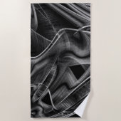Vieles mit grauen Grooves auf dunklem Hintergrund Strandtuch (Vorderseite)