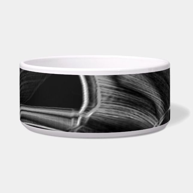Vieles mit grauen Grooves auf schwarzem Hintergrun Napf (Vorderseite)