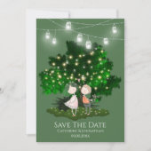 Vielfache Illustrationszeichenbeleuchtung - romant Save The Date (Vorderseite)