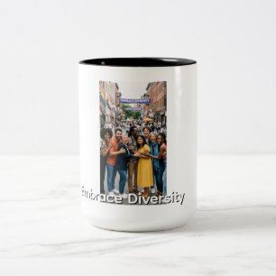 Vielfalt annehmen zweifarbige tasse