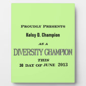 Vielfalt Champion Plaque Fotoplatte (Vorderseite)
