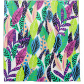 Vielfalt der Blätter von Funky Pastel Duschvorhang (Vorderseite)