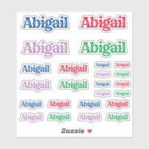 Vielfalt der Größe des Namens Abigail