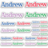 Vielfalt der Größe des Namens Andrew Aufkleber (Vorderseite)