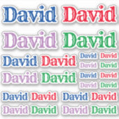 Vielfalt der Größe des Namens David Aufkleber (Vorderseite)