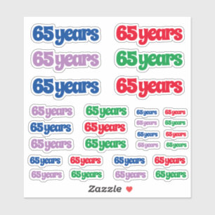 Vielfalt der Größe von 65 Jahren Aufkleber