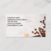 Vielfalt der Kaffeebohnen am Tisch Visitenkarte (Rückseite)