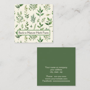 Vielfalt der Kräuterpflanzen-Pflanze Quadratische Visitenkarte