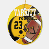 Vielfalt Golden Yellow und Black Football Keramik Ornament (Links)