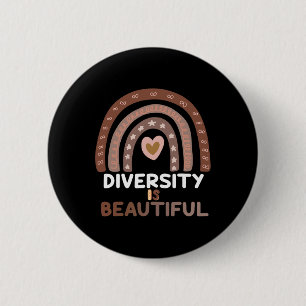 Vielfalt ist schön Hauttöne Regenbogen Afrikanisch Button
