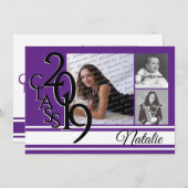 Vielfalt Lila 2019 Abschluss Drei Foto Einladung (Vorne/Hinten)