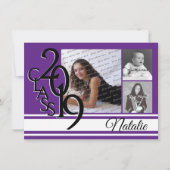 Vielfalt Lila 2019 Abschluss Drei Foto Einladung (Vorderseite)