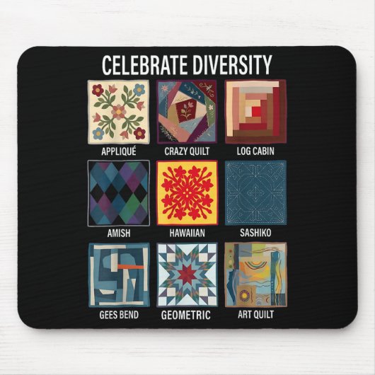 Vielfalt Quilten Handwerk Patchwork feiern Mousepad (Vorne)