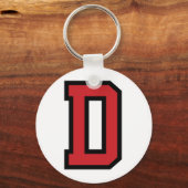 Vielfalt Sport | Buchstabe D | Rotes Schwarz Schlüsselanhänger (Vorderseite)
