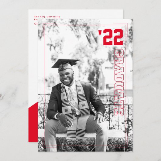 Vielfalt Sport Thema | 2 Foto Graduation Party Einladung (Vorne/Hinten)