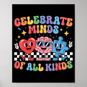 Vielfältige Gedanken feiern Neurodiversität Autism Poster