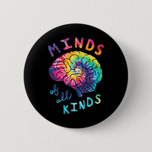 Vielfaltige Gedanken Neurodiversität Tie-Dye Autis Button
