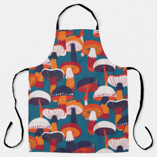 Vielfältige Pilze, Vintage nahtlose Abbildung. Schürze